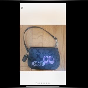 Coach Black and Purple Signature Wristlet 
NWOT